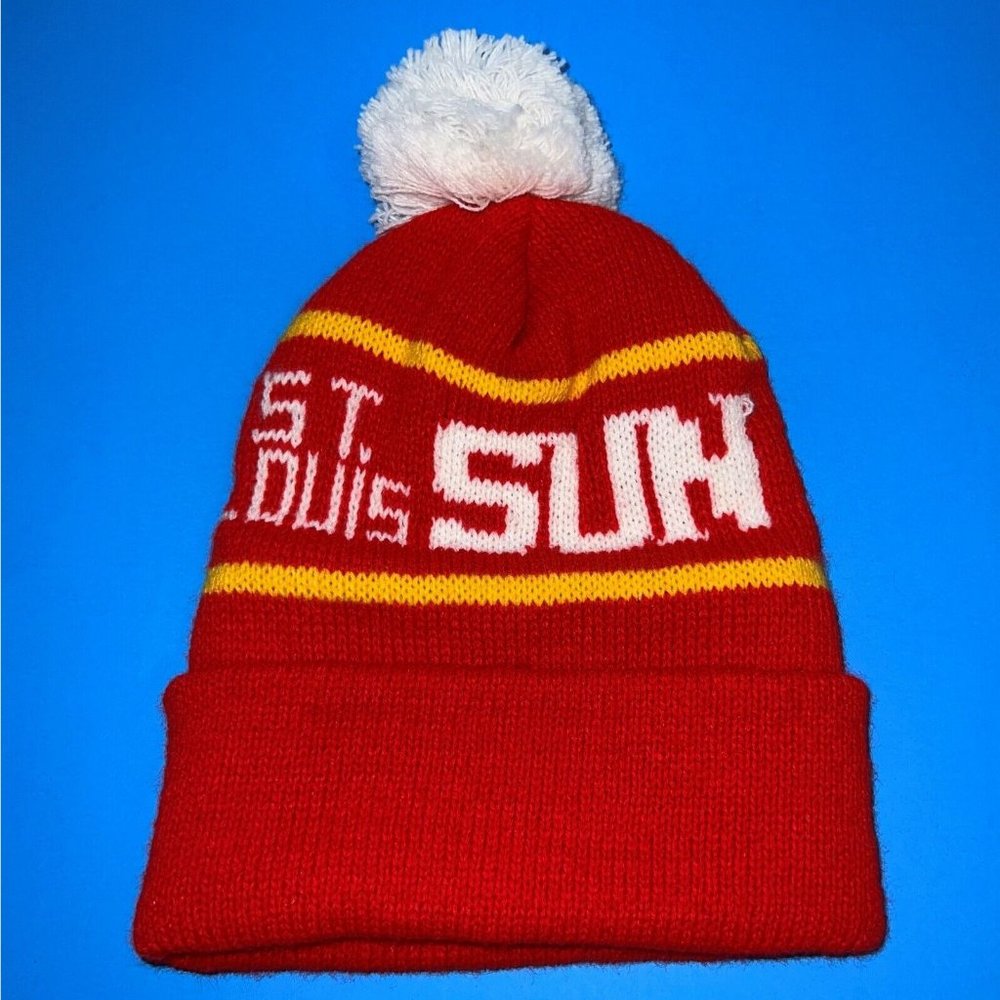Vintage St Louis Sun Newspaper Cardinals Baseball Beanie Stocking Hat Cap MLB